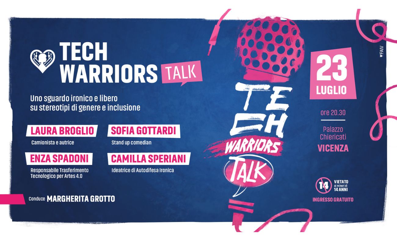 techwarriors: evento sulla parità di genere il 23 luglio 2026 a Vicenza